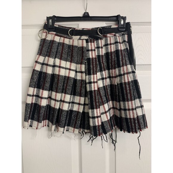 NWT Current Mood S Casual Preppy Plaid Micro Mini Skirt Academia - Picture 3 of 7
